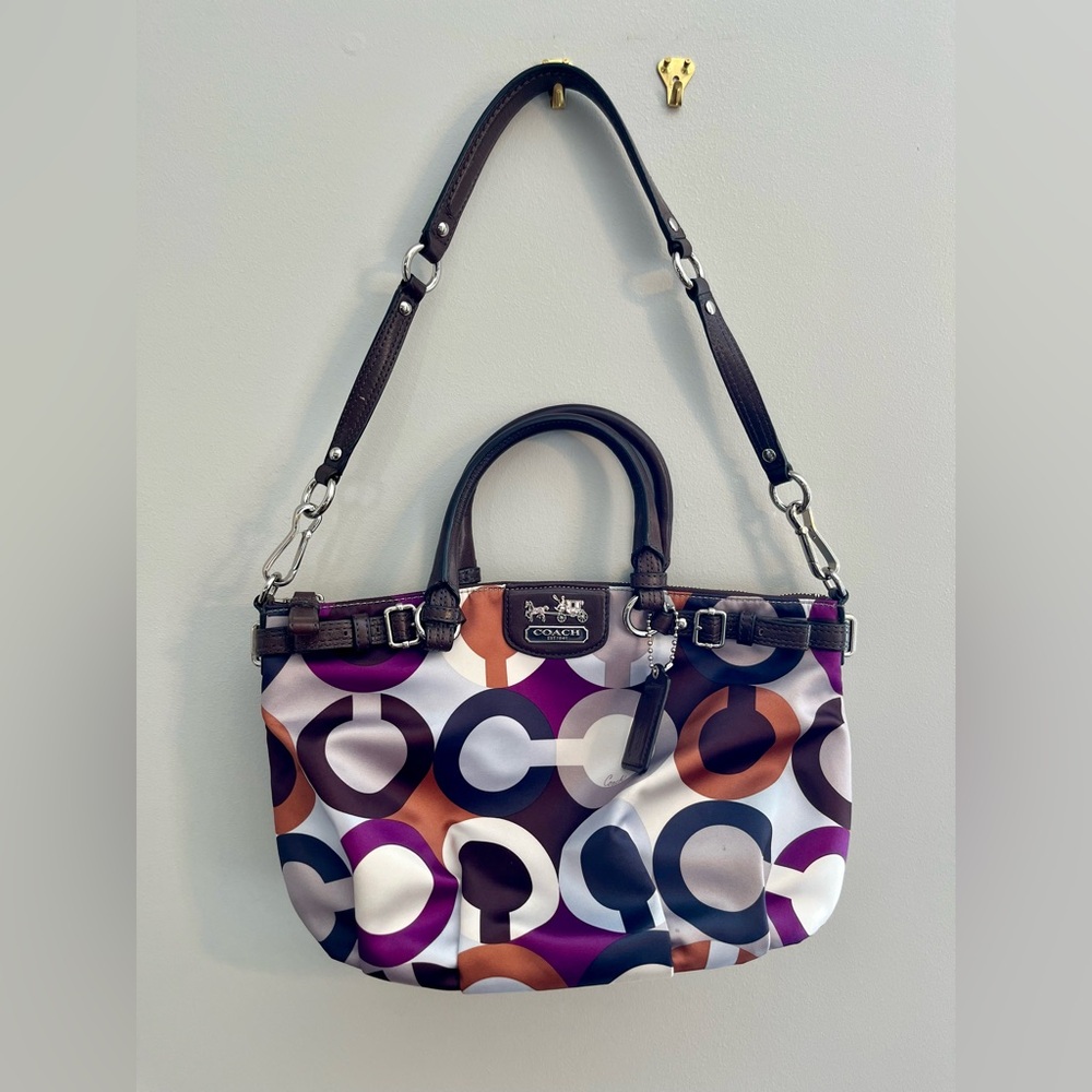 COACH Purple and Brown Sophia Purse